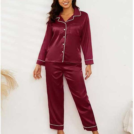 Mahroon Full Sleave Silk Shirt and Trouser